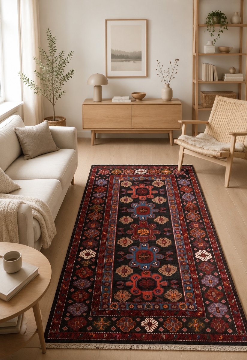 Tapis KAZAK Caucasien – Noué main – 243 x 140 cm- "Galerie Sardje" -photo-2