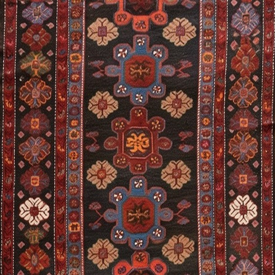 Tapis KAZAK Caucasien – Noué main – 243 x 140 cm- "Galerie Sardje" 