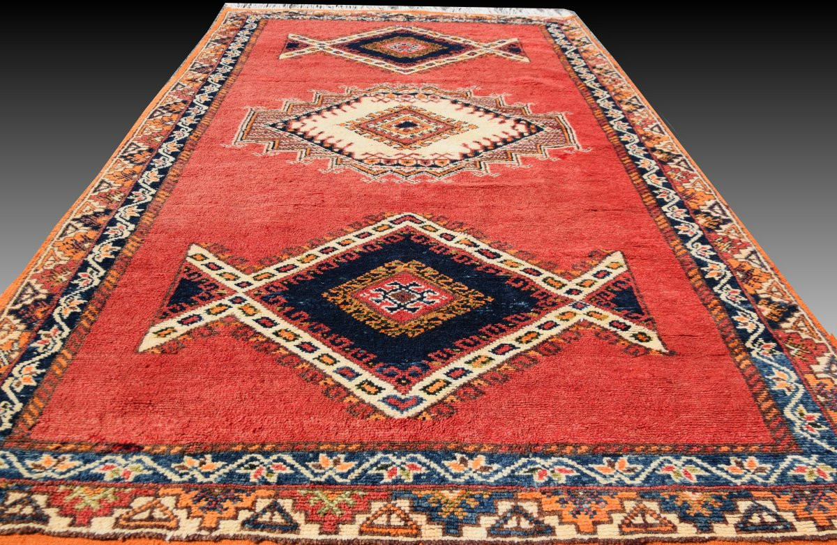 Moroccan Carpet (taznakht), Middle Atlas, Mid-20th Century: 150x250 Cm "galerie Sardje"-photo-2