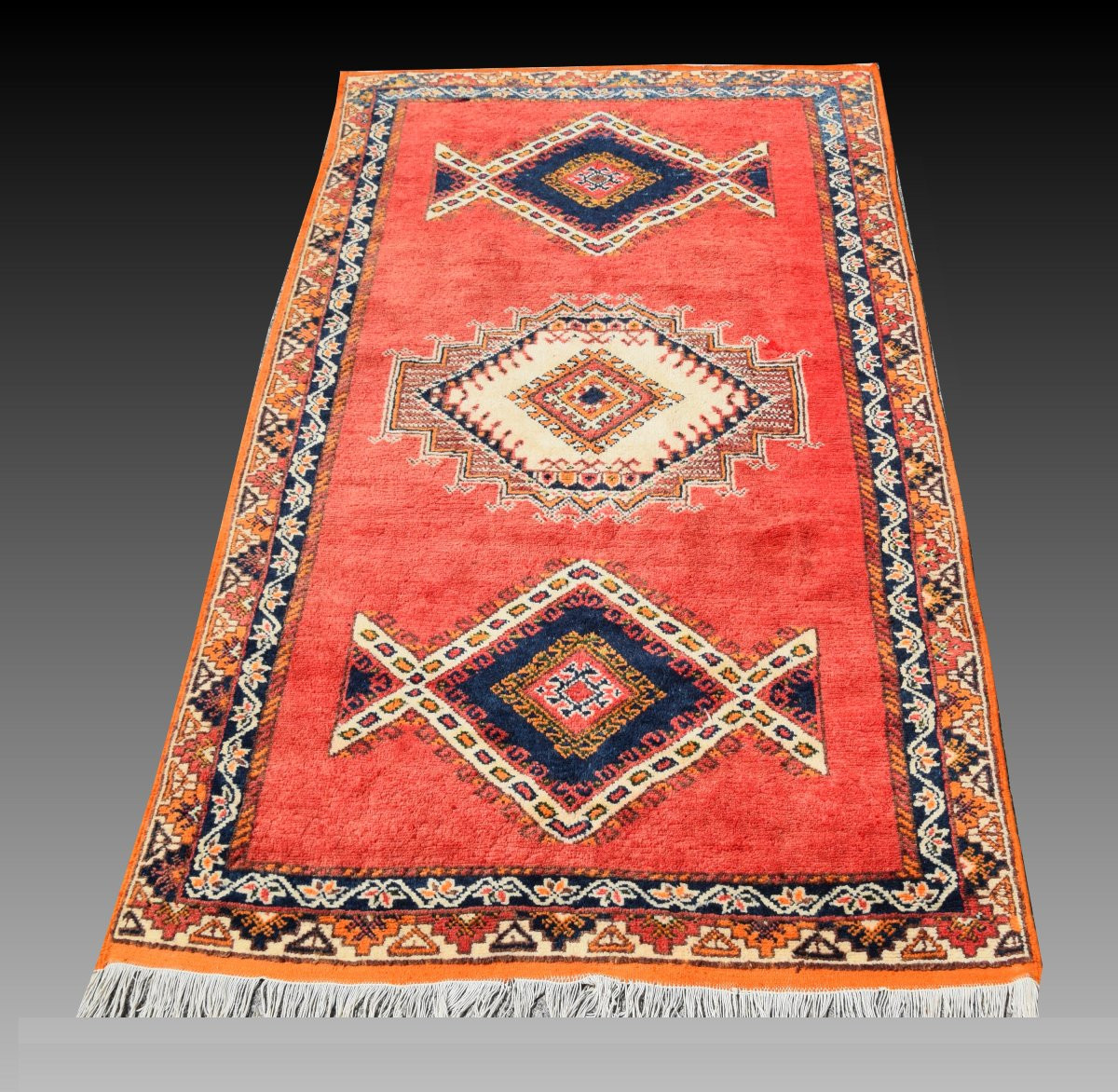 Moroccan Carpet (taznakht), Middle Atlas, Mid-20th Century: 150x250 Cm "galerie Sardje"-photo-4
