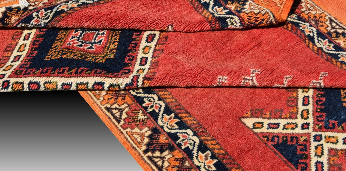 Moroccan Carpet (taznakht), Middle Atlas, Mid-20th Century: 150x250 Cm "galerie Sardje"-photo-5