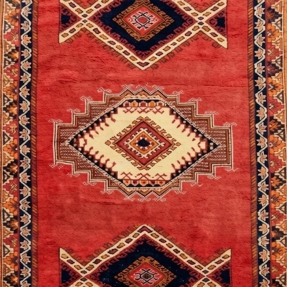 Moroccan Carpet (taznakht), Middle Atlas, Mid-20th Century: 150x250 Cm "galerie Sardje"
