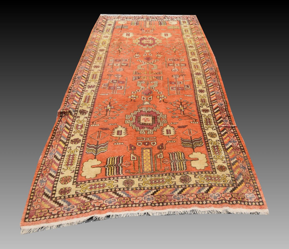 Rug Khotan Turkestan - Samarkand : 285x138 Cm "galerie Sardje"-photo-3