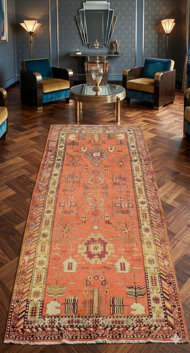 Tapis KHOTAN  Turkestan - Samarcande : 285x138 cm "Galerie Sardje"-photo-3