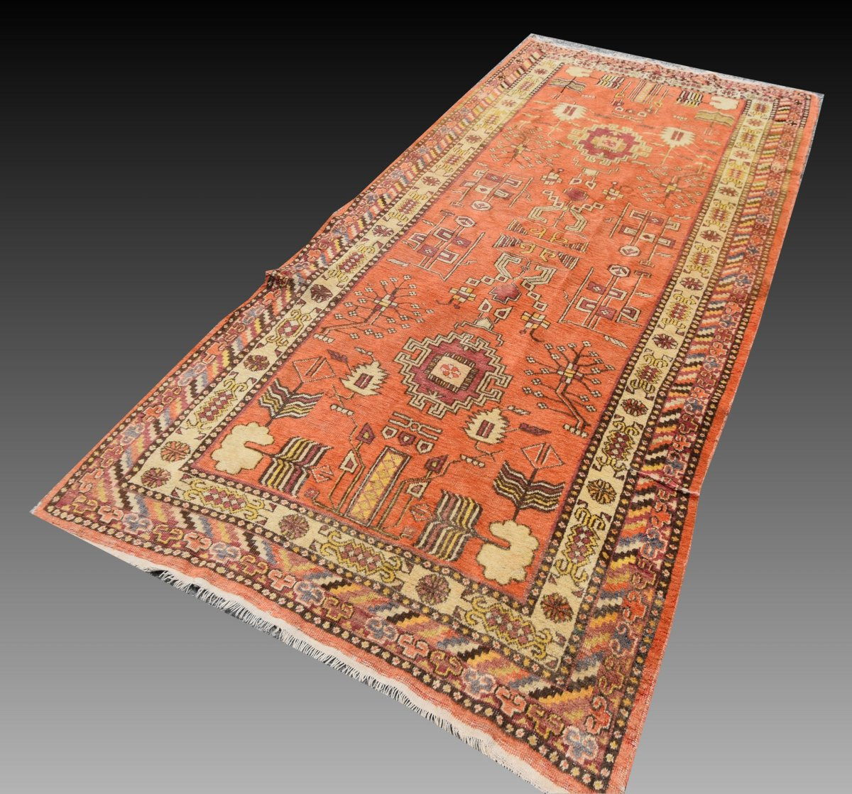 Rug Khotan Turkestan - Samarkand : 285x138 Cm "galerie Sardje"-photo-6