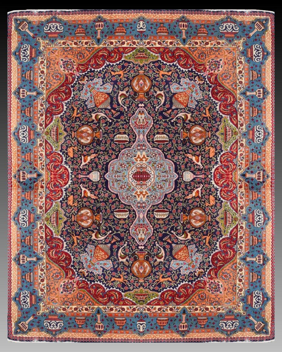 Large Persian Rug Kāshmar Iran : 380 X 290 Cm-galerie Sardje"-photo-2