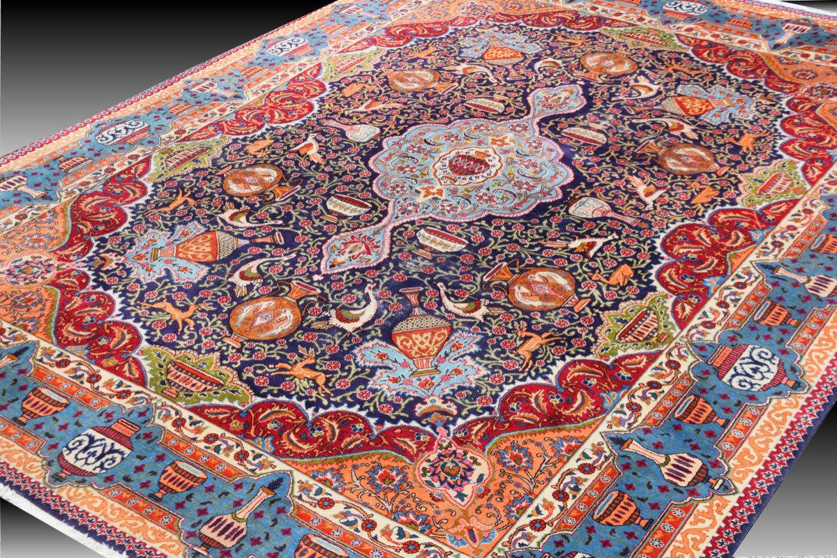 Large Persian Rug Kāshmar Iran : 380 X 290 Cm-galerie Sardje"-photo-4