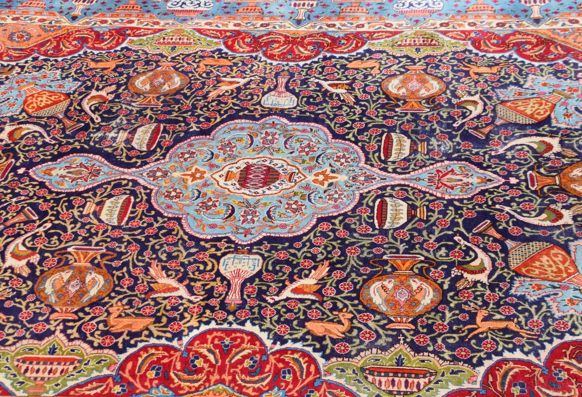 Large Persian Rug Kāshmar Iran : 380 X 290 Cm-galerie Sardje"-photo-6