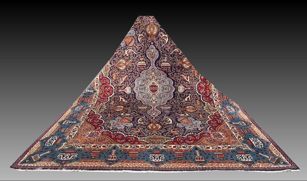 Large Persian Rug Kāshmar Iran : 380 X 290 Cm-galerie Sardje"-photo-1