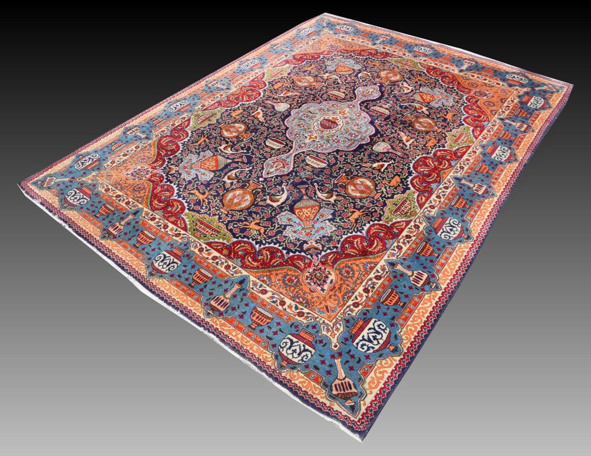Large Persian Rug Kāshmar Iran : 380 X 290 Cm-galerie Sardje"-photo-2