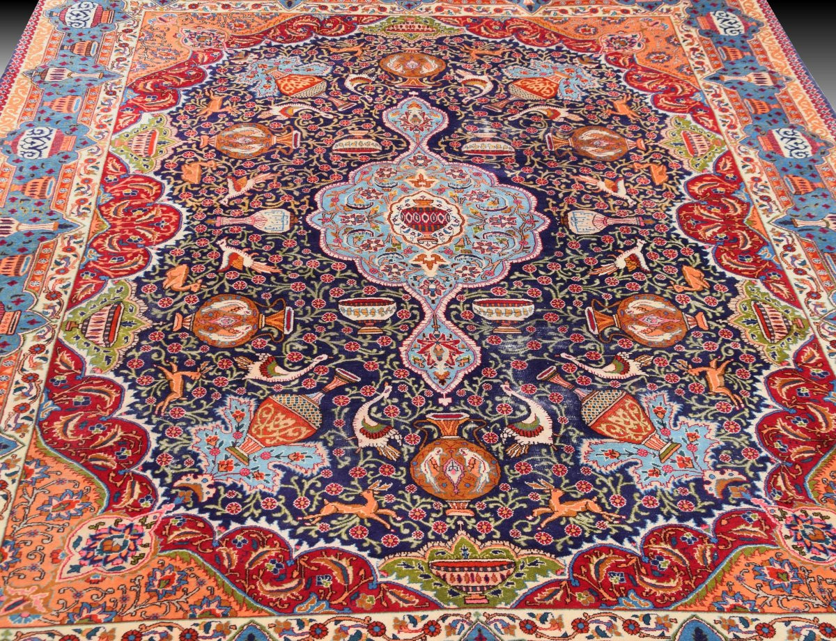 Large Persian Rug Kāshmar Iran : 380 X 290 Cm-galerie Sardje"-photo-3