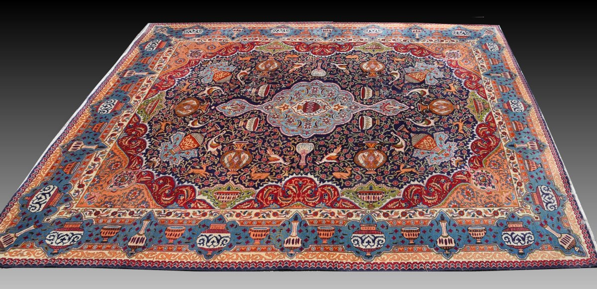 Large Persian Rug Kāshmar Iran : 380 X 290 Cm-galerie Sardje"-photo-4
