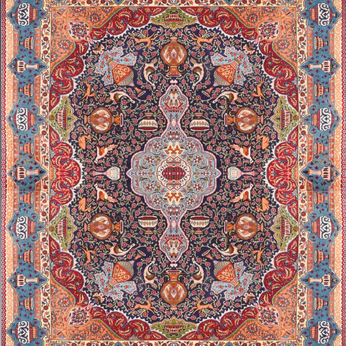 Large Persian Rug Kāshmar Iran : 380 X 290 Cm-galerie Sardje"