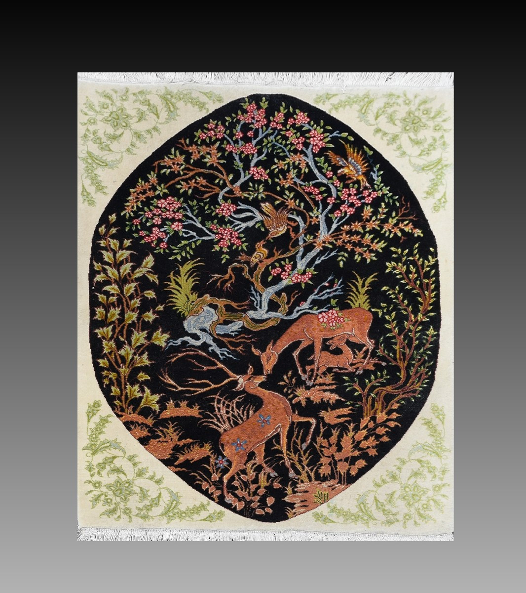Tapis d'orient TABRIZ Iran : 95 x 75 Cm-"Galerie Sardje" -photo-2