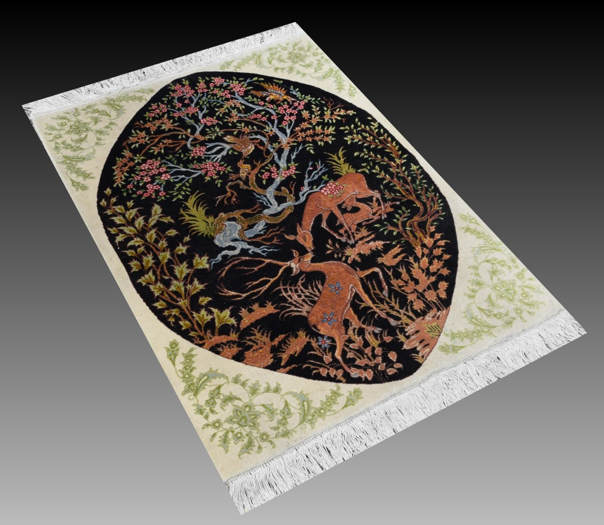 Tapis d'orient TABRIZ Iran : 95 x 75 Cm-"Galerie Sardje" -photo-3