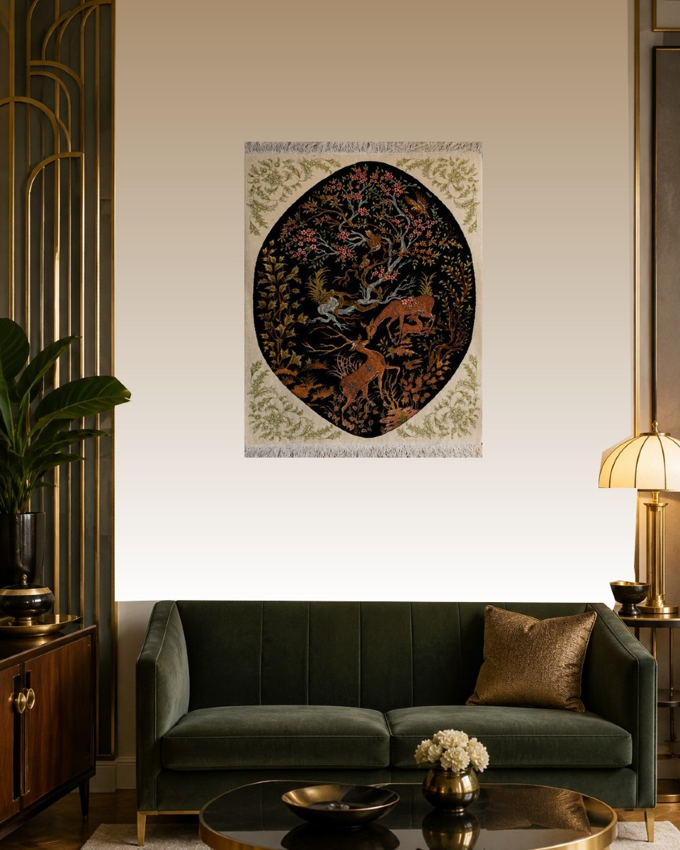 Tapis d'orient TABRIZ Iran : 95 x 75 Cm-"Galerie Sardje" -photo-4