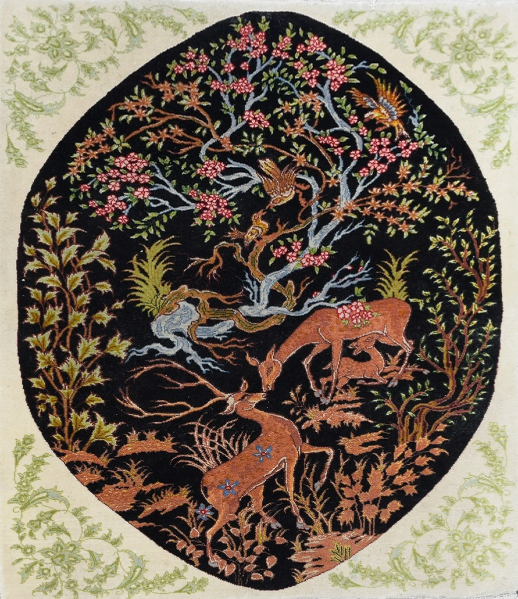 Tapis d'orient TABRIZ Iran : 95 x 75 Cm-"Galerie Sardje" -photo-4