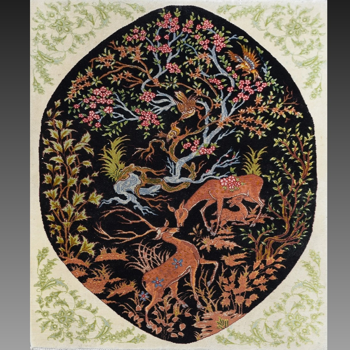 Tapis d'orient TABRIZ Iran : 95 x 75 Cm-"Galerie Sardje" 