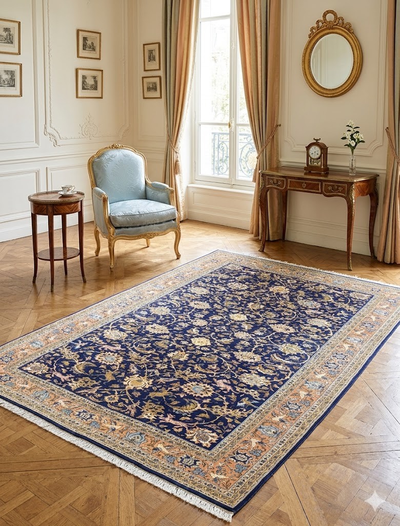 Oriental Ghoum Iran Wool And Silk Rug - 220 X 350 Cm - "galerie Sardje"-photo-2