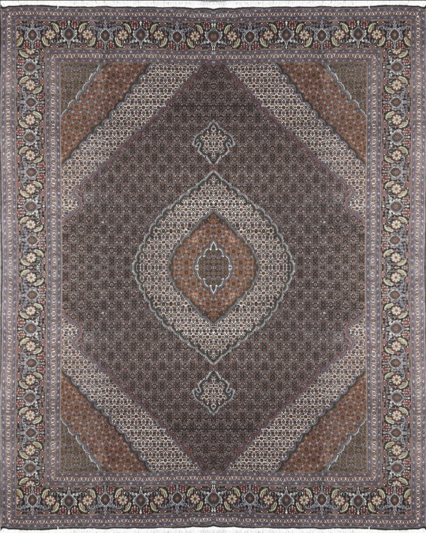 Grand Tapis d'Orient Tabriz Iran Laine et Soie: 3.50 x 2.50 Mètres - "Galerie Sardje"-photo-4