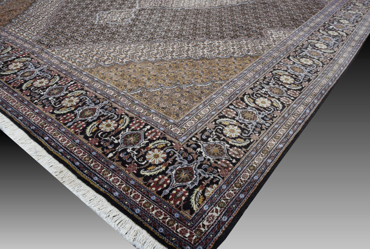 Grand Tapis d'Orient Tabriz Iran Laine et Soie: 3.50 x 2.50 Mètres - "Galerie Sardje"-photo-5
