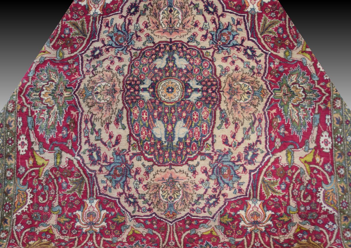 Oriental Rug Kirman Iran Wool : 3.00 X 2.00 Mètres - "galerie Sardje"-photo-4