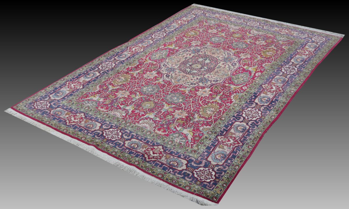Oriental Rug Kirman Iran Wool : 3.00 X 2.00 Mètres - "galerie Sardje"-photo-6