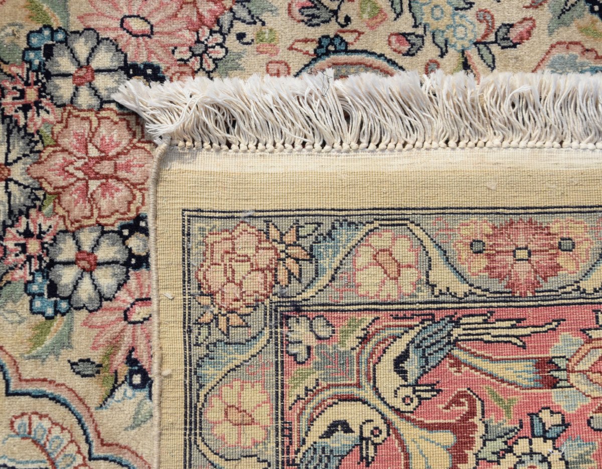 Oriental Kashmir Wool Carpet -  312 × 214 Cm  - Very Good Condition "galerie Sardje"-photo-7