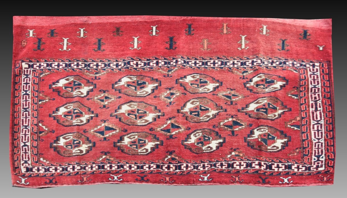 Tapis d'orient Selle Yomud Turkmène : 70 x 130 cm - "galerie Sardje"-photo-3