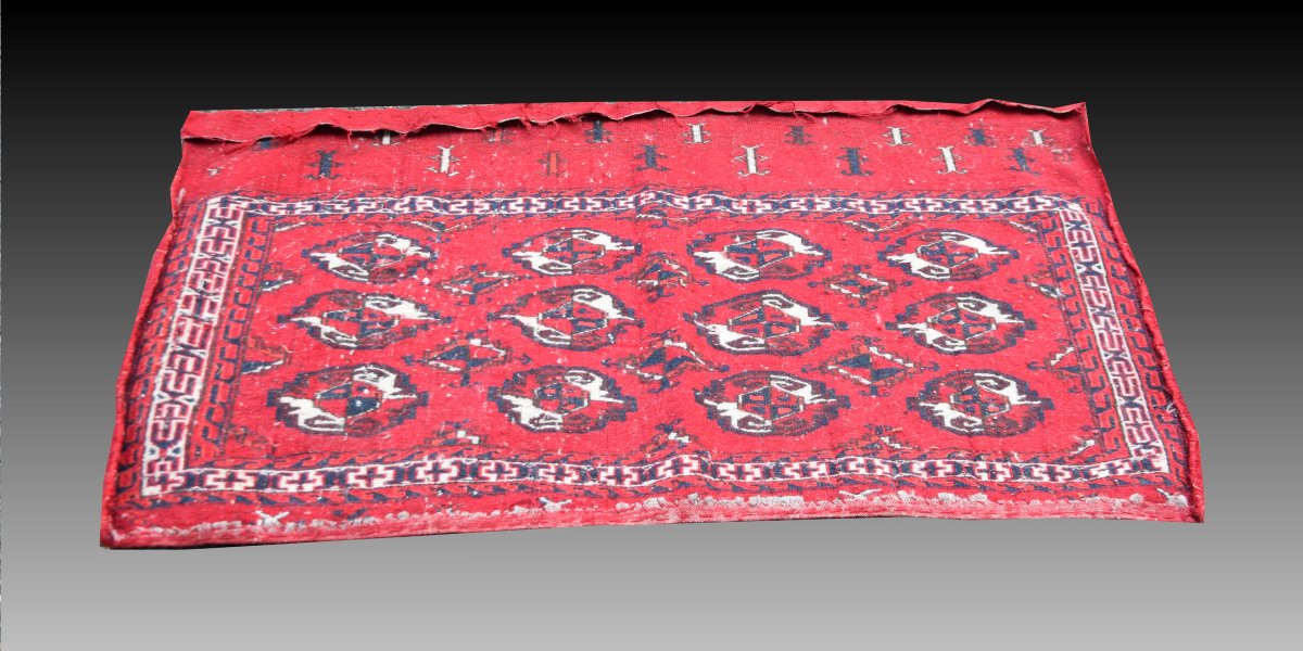 Tapis d'orient Selle Yomud Turkmène : 70 x 130 cm - "galerie Sardje"-photo-4
