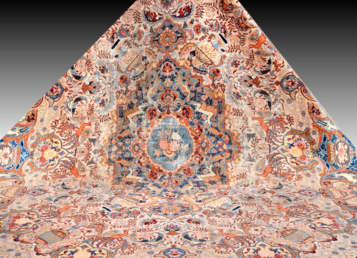 Tapis d'Orient KASHMAR Iran en Laine : 2.95 X 3.90 Mètres - Circa : 1960 - "Galerie Sardje"-photo-2