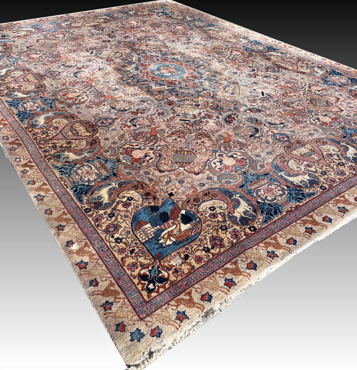Tapis d'Orient KASHMAR Iran en Laine : 2.95 X 3.90 Mètres - Circa : 1960 - "Galerie Sardje"-photo-4