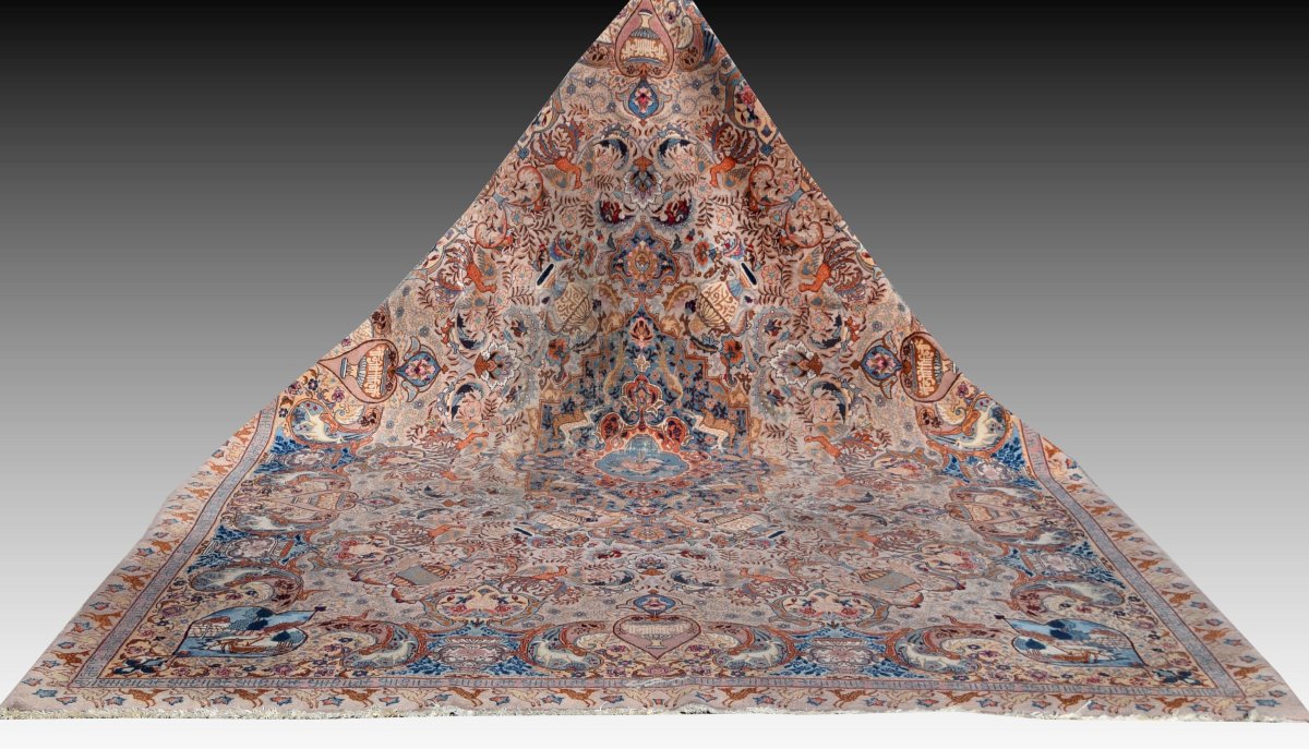 Tapis d'Orient KASHMAR Iran en Laine : 2.95 X 3.90 Mètres - Circa : 1960 - "Galerie Sardje"-photo-6