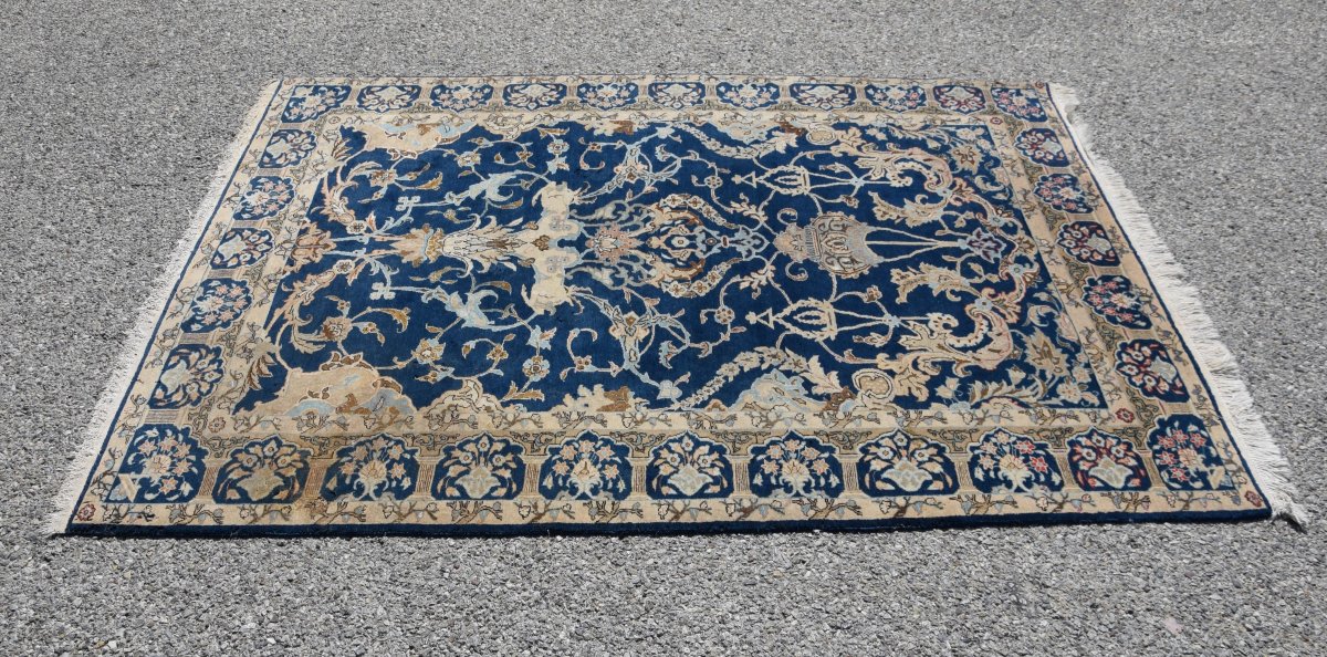 Iranian Kashan Oriental Rug: 2.0 By 1.42 Meters - Wool And Silk - -photo-3