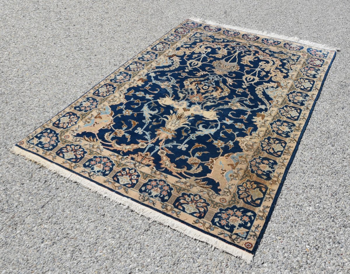 Iranian Kashan Oriental Rug: 2.0 By 1.42 Meters - Wool And Silk - -photo-2
