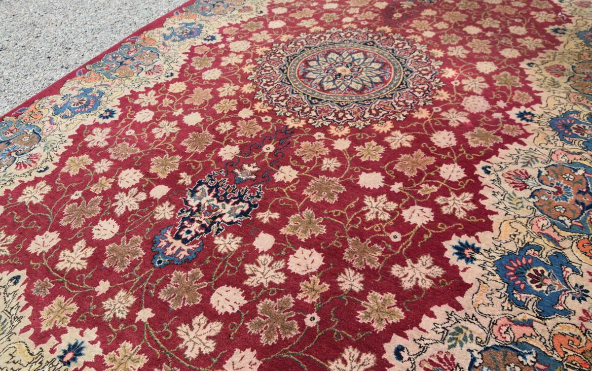 Iranian Oriental Rug, Persian Kashan - Mid-20th Century. 2.15 X 1.42 Meters - -photo-3