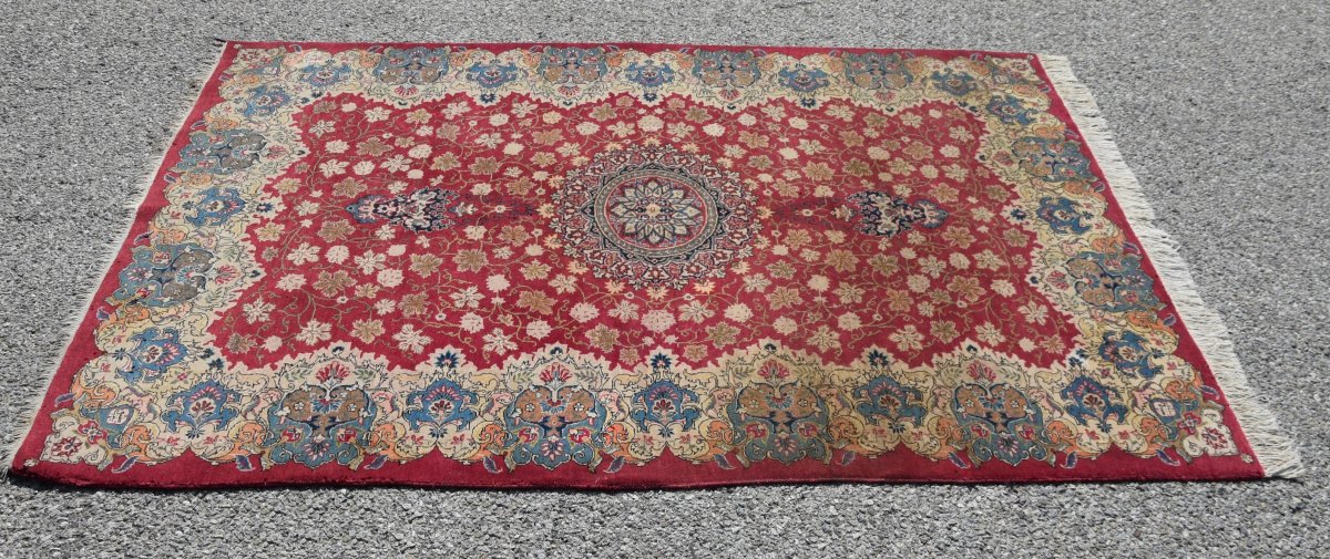 Iranian Oriental Rug, Persian Kashan - Mid-20th Century. 2.15 X 1.42 Meters - -photo-1