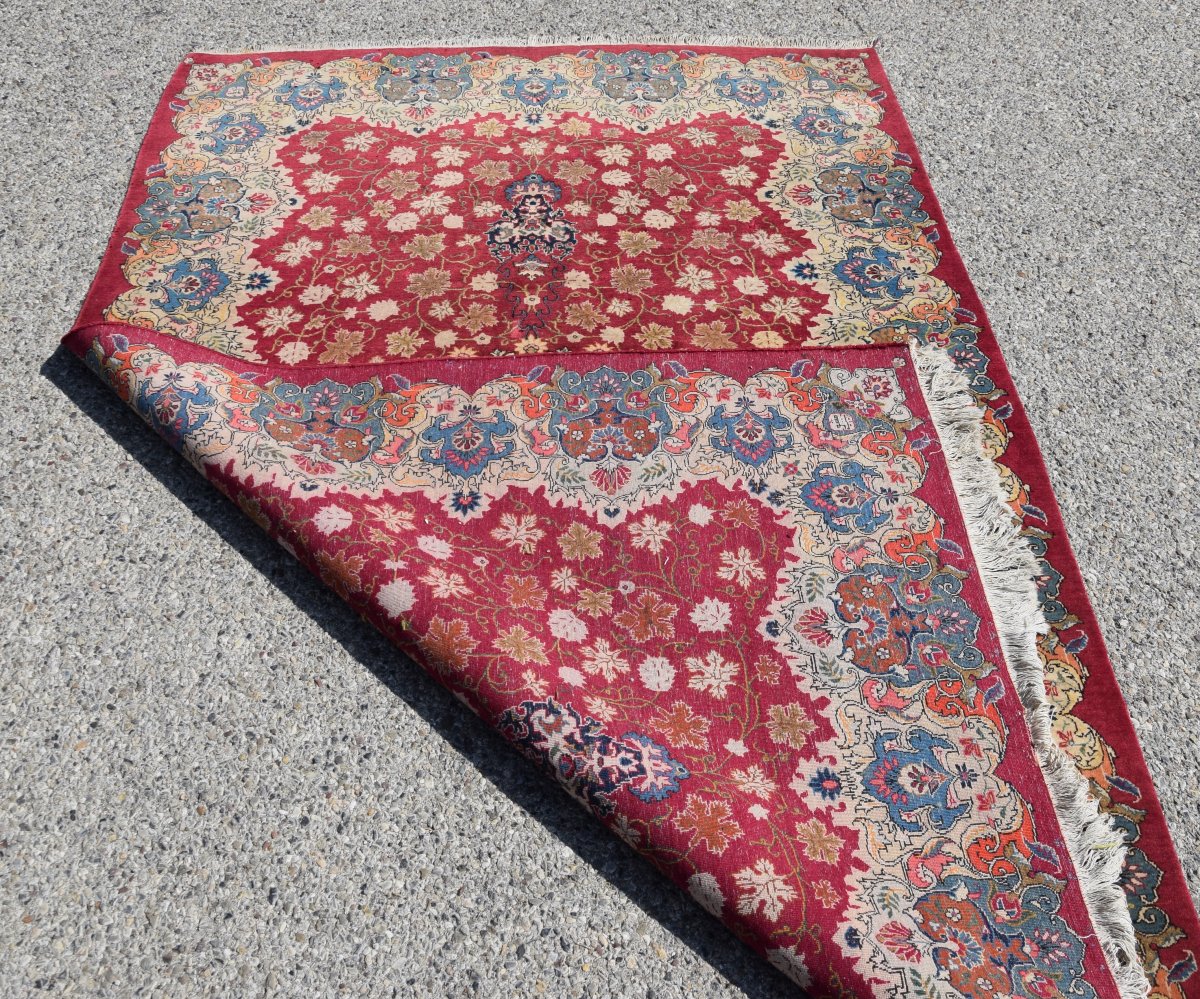 Iranian Oriental Rug, Persian Kashan - Mid-20th Century. 2.15 X 1.42 Meters - -photo-3