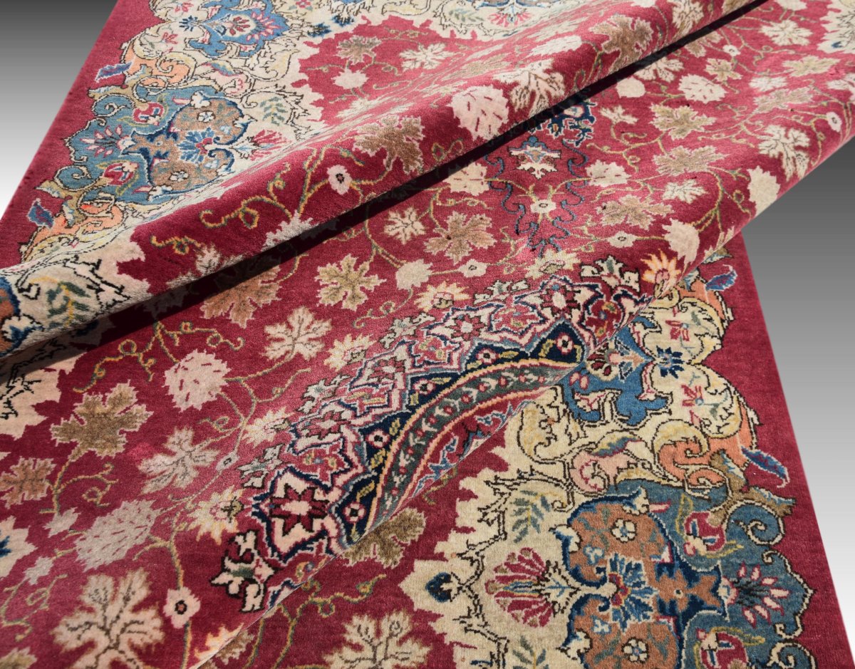 Iranian Oriental Rug, Persian Kashan - Mid-20th Century. 2.15 X 1.42 Meters - -photo-5