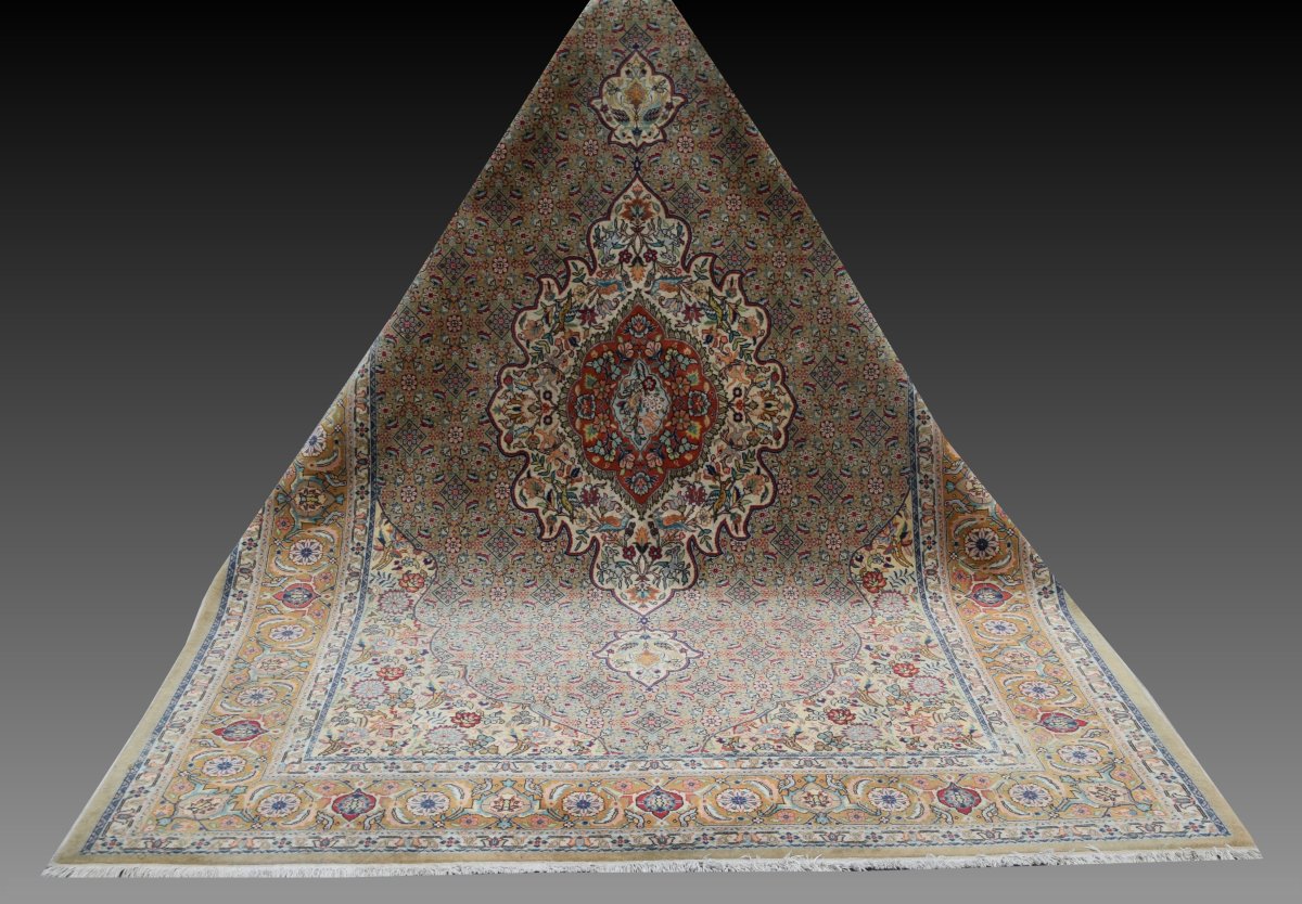 Tapis d'orient TABRIZ Iran : 2.08 x 3.08 Mètres en laine "Galerie Sardje"-photo-4