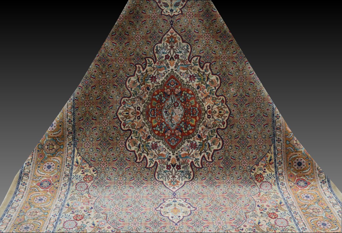 Tapis d'orient TABRIZ Iran : 2.08 x 3.08 Mètres en laine "Galerie Sardje"-photo-2