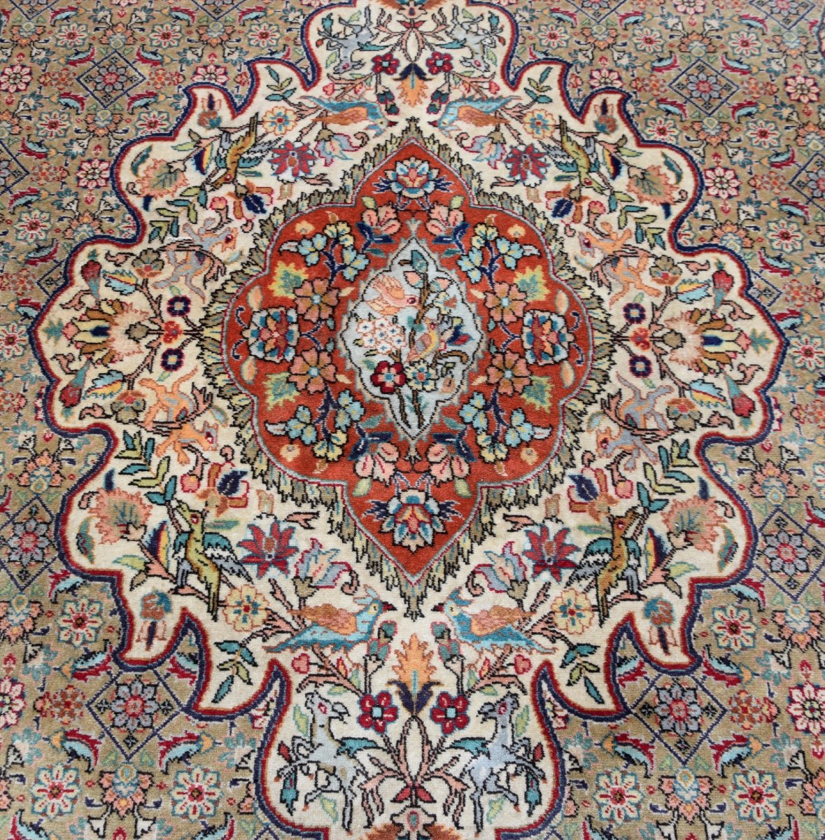 Tapis d'orient TABRIZ Iran : 2.08 x 3.08 Mètres en laine "Galerie Sardje"-photo-6