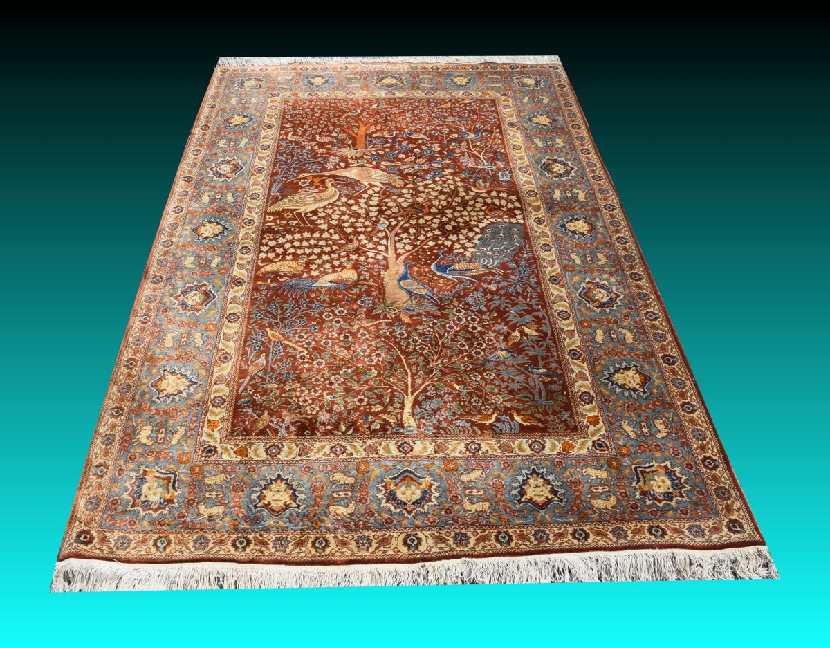 Tapis Persan "Arbre de Vie" aux Oiseaux – 137 x 220 Cm - "Galerie Sardje"-photo-2