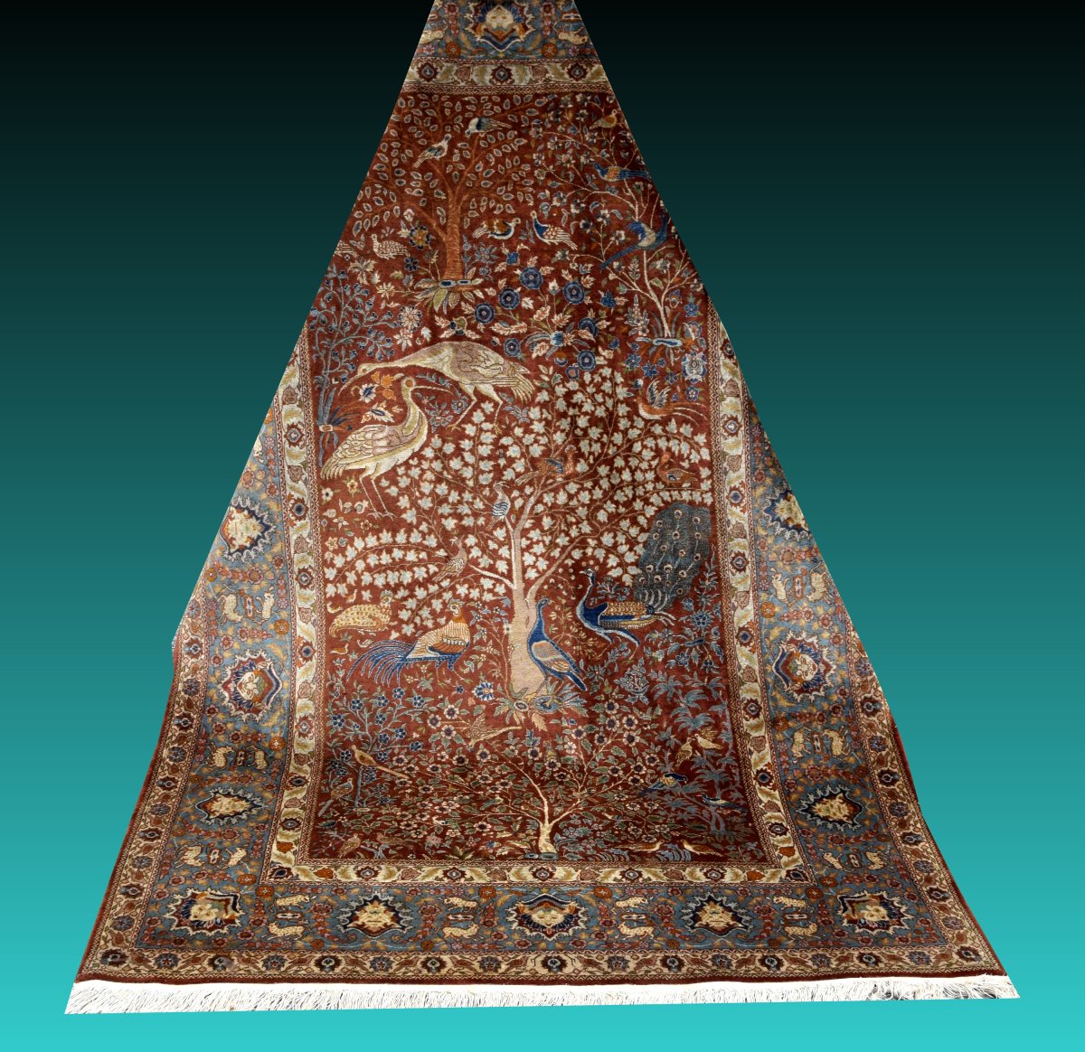 Tapis Persan "Arbre de Vie" aux Oiseaux – 137 x 220 Cm - "Galerie Sardje"-photo-5