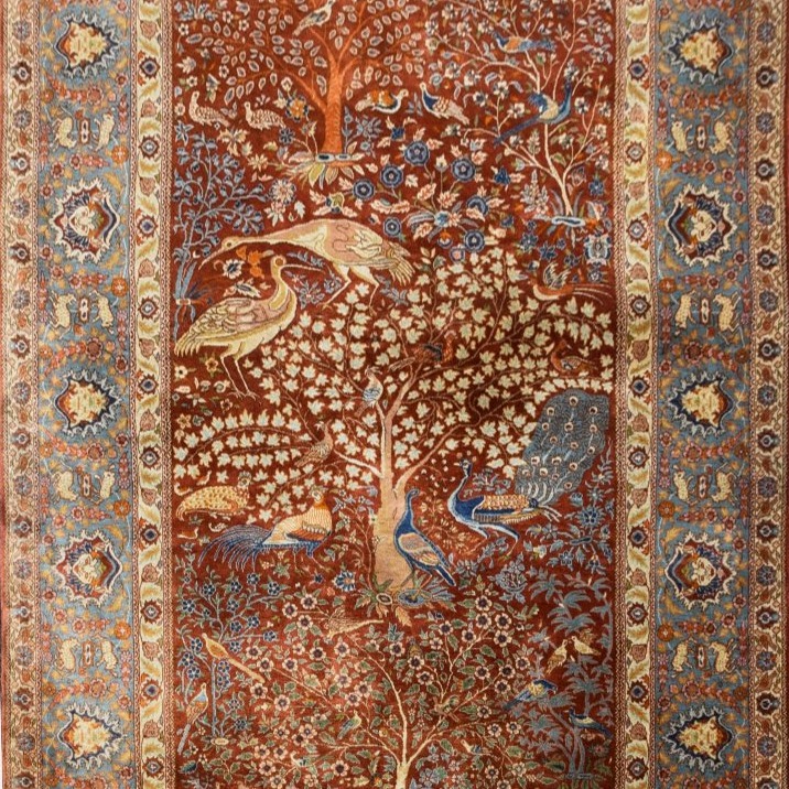 Tapis Persan "Arbre de Vie" aux Oiseaux – 137 x 220 Cm - "Galerie Sardje"