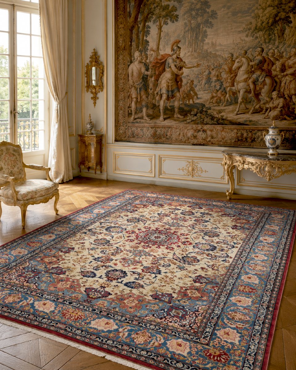Grand tapis d'orient Ispahan – Iran, époque du Shah : 258 × 375 cm"Galerie Sardje"-photo-2