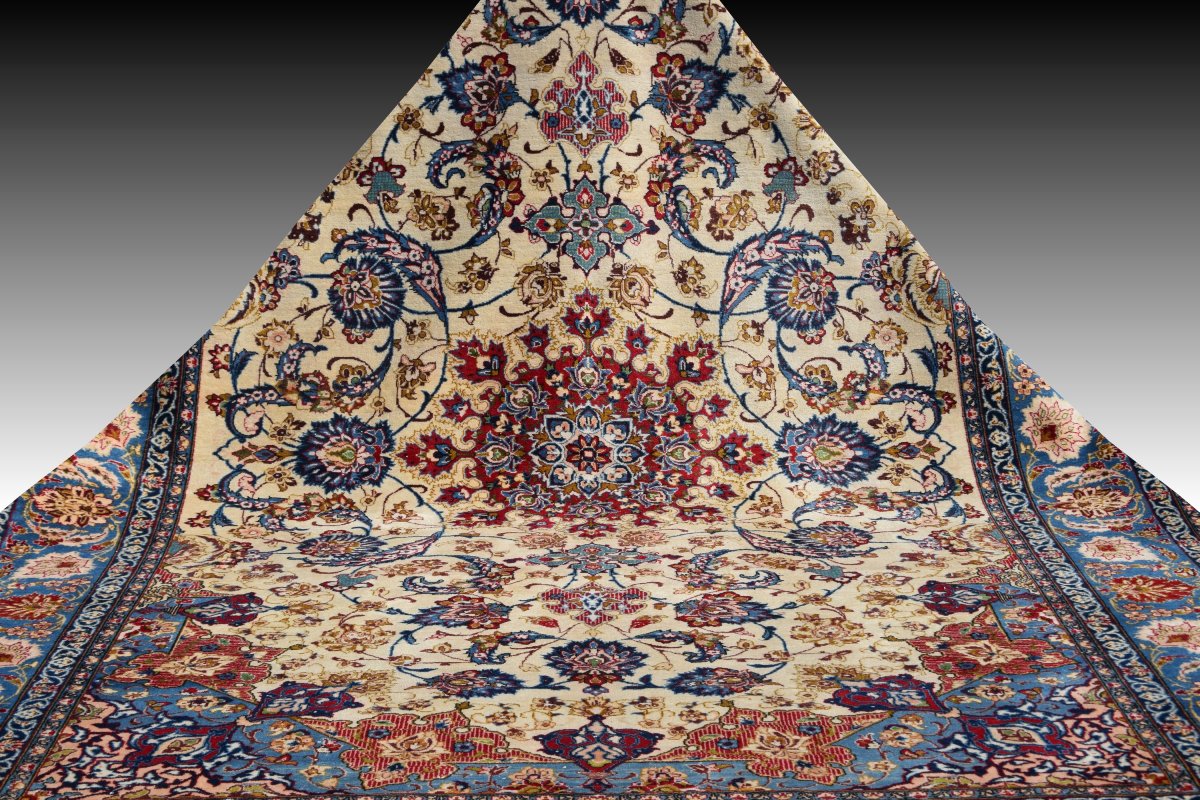 Grand tapis d'orient Ispahan – Iran, époque du Shah : 258 × 375 cm"Galerie Sardje"-photo-3