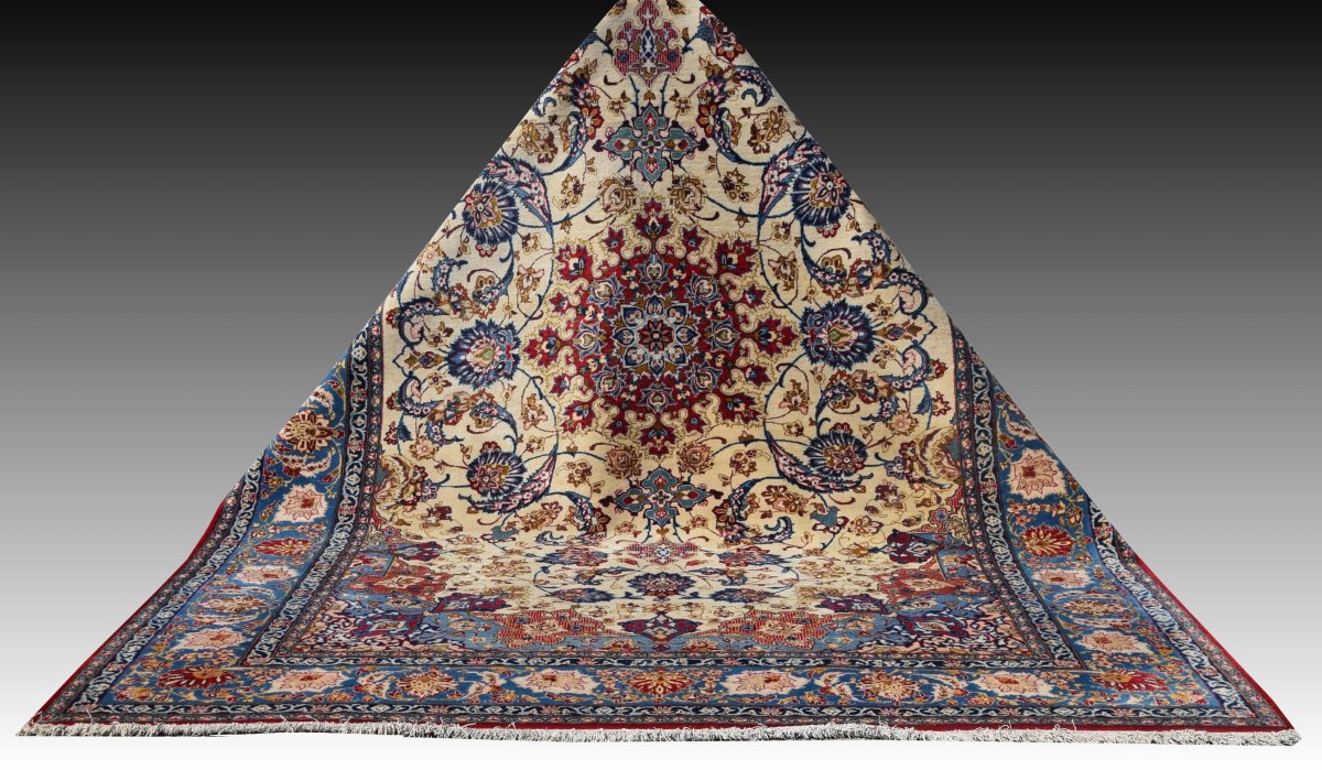 Grand tapis d'orient Ispahan – Iran, époque du Shah : 258 × 375 cm"Galerie Sardje"-photo-3