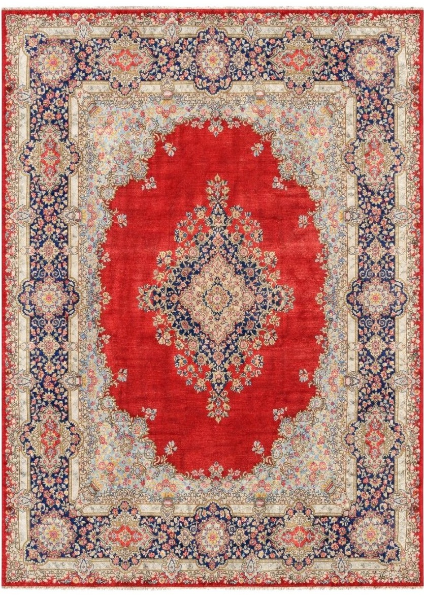 Large Iranian Kirman Oriental Rug: 4.85 X 2.95 Meters. - "galerie Sardje" -photo-2