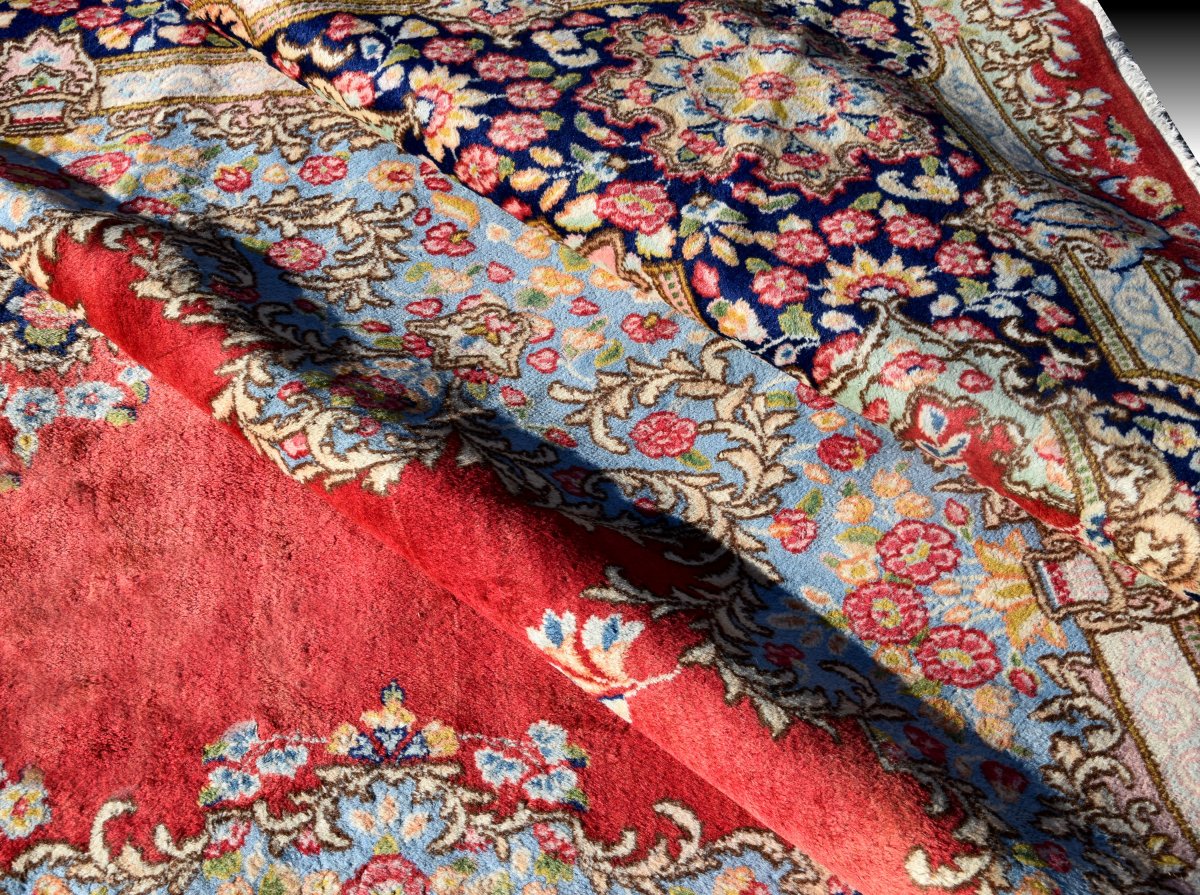 Large Iranian Kirman Oriental Rug: 4.85 X 2.95 Meters. - "galerie Sardje" -photo-7